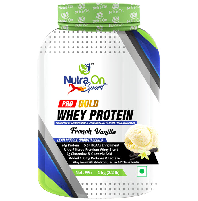 Nutra On Sport Pro Gold Whey Protein Powder French Vanilla - Classic Derma