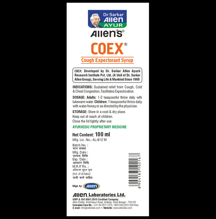 Allen Laboratories Coex Syrup (100ml Each)