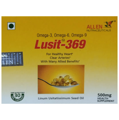 Allen Nutraceutical Lusit 369 with Omega 3-6-9 | For Healthy Heart | Capsule - Classic Derma
