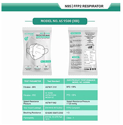 Allsense Protek AS9500 N95 FFP2 Protective Mask with Headloop