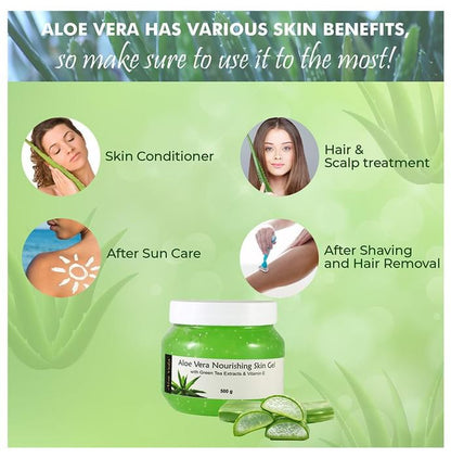 Aloe Veda Nourishing Aloe Vera Gel (with Green Tea Extracts & Vitamin E)