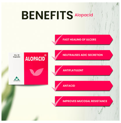 Alopa Alopacid Capsule for Hyperacidity and Gastritis (10 Each)