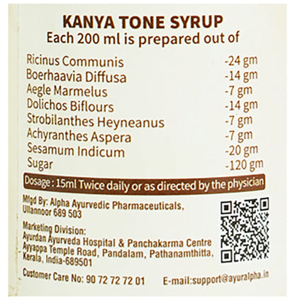 Alpha Ayurveda Kanya Tone Syrup