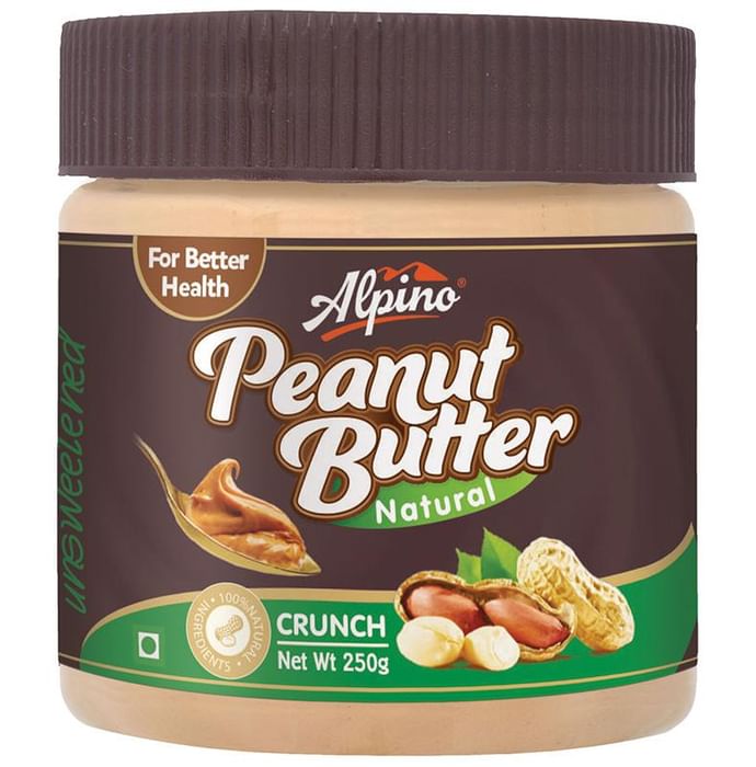 Alpino Natural Crunch Unsweetened Peanut Butter - Classic Derma