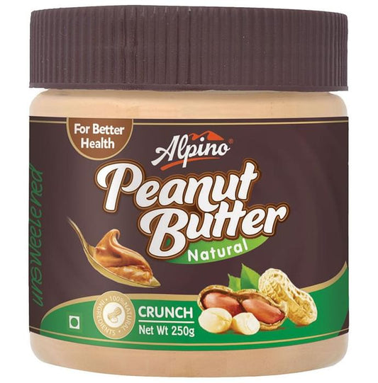 Alpino Natural Crunch Unsweetened Peanut Butter - Classic Derma