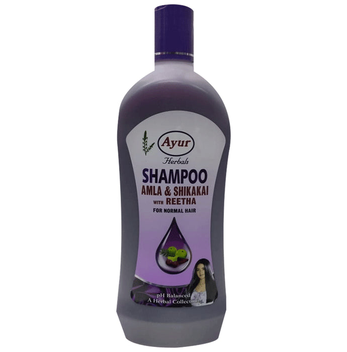 AYUR Herbal Amla Shikakai Shampoo | Manages Dandruff, Hair Fall & Greying of Hair - Classic Derma