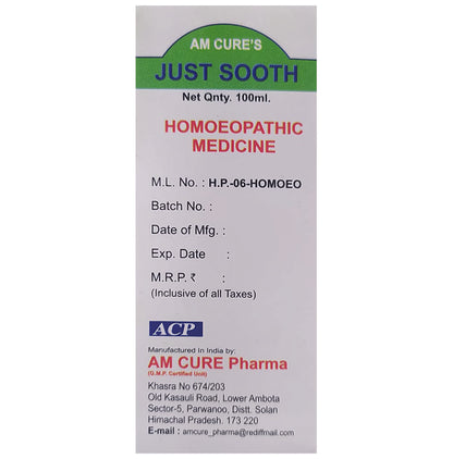 Am Cure's Just Sooth Syrup