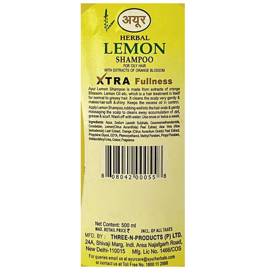 Ayur Herbal Shampoo(1000ml) Lemon - Classic Derma