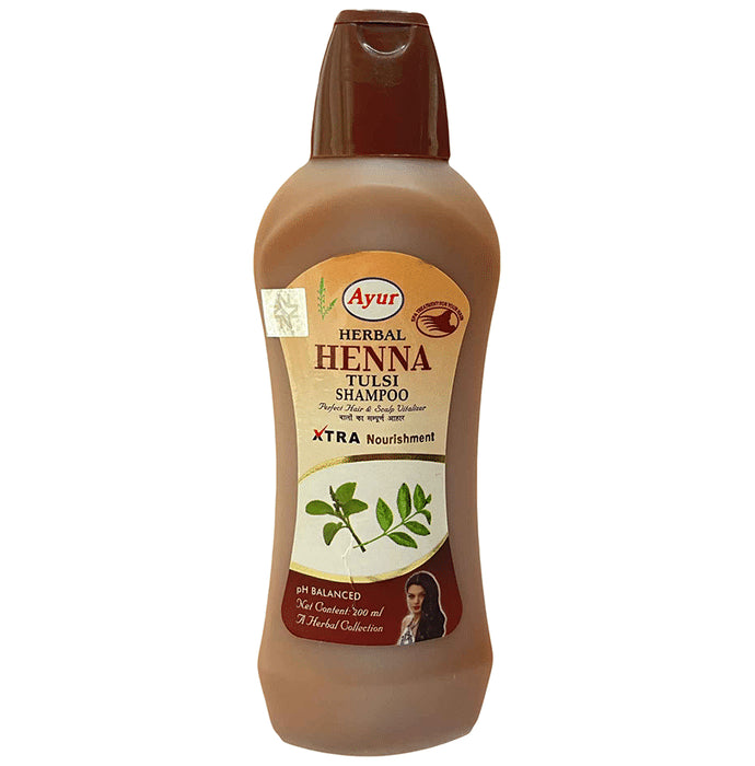 Ayur Herbal Shampoo(200ml) Henna and Tulsi - Classic Derma