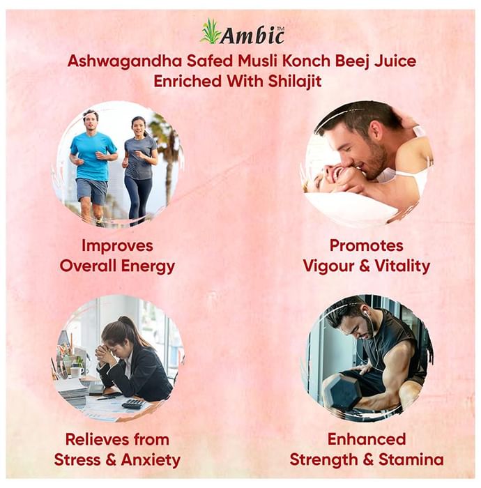 Ambic Ashwagandha Musli, Konch Ras Enriched with Shilajit Helps Improve Vigour & Stamina