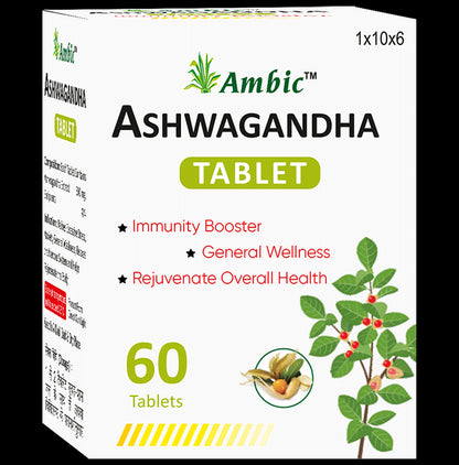 Ambic Ashwagandha Tablet Immunity Booster(60 Each) - Classic Derma