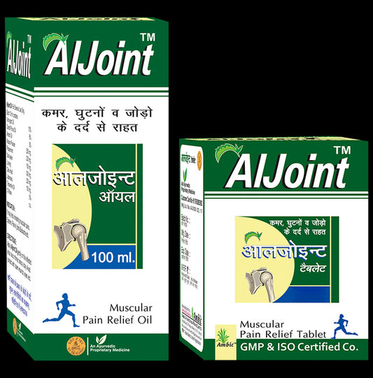 Ambic Combo Pack of AlJoint Muscular Pain Relief Oil 100ml & AlJoint Muscular Pain Relief 60 Tablet - Classic Derma