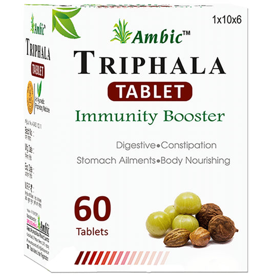 Ambic Combo Pack of Triphala Tablet 60 and Triphala Juice 1000ml - Classic Derma