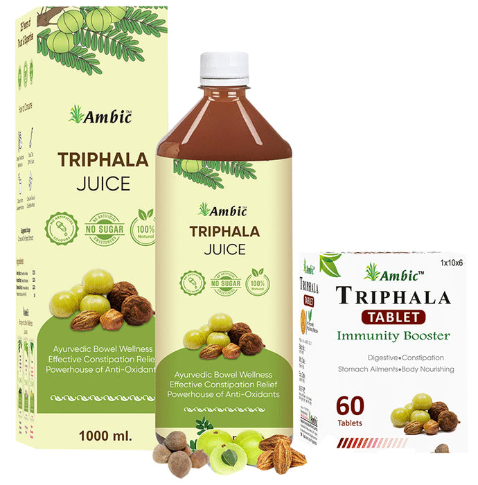 Ambic Combo Pack of Triphala Tablet 60 and Triphala Juice 1000ml