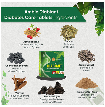 Ambic Diabiant Sugar Care Tablet for Diabetes Care (30 Each)