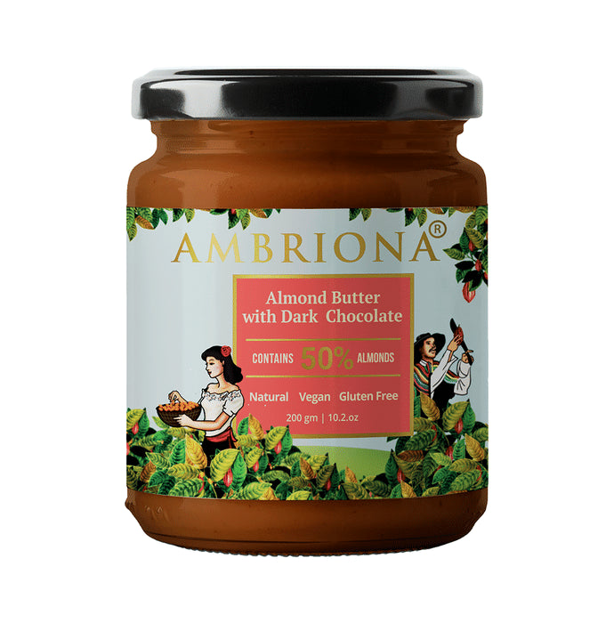 Ambriona Combo Pack of Hazelnut Butter with Dark Chocolate, Peanut Butter with Dark Chocolate and Almond Butter with Dark Chocolate (200gm Each)