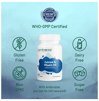 Ambrosial Essentials Calcium & Vitamin D3 Softgels