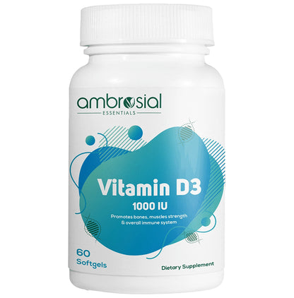 Ambrosial Essentials Vitamin D3 1000 IU Softgels - Classic Derma