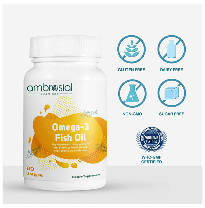 Ambrosial Omega 3 Fish Oil Softgels