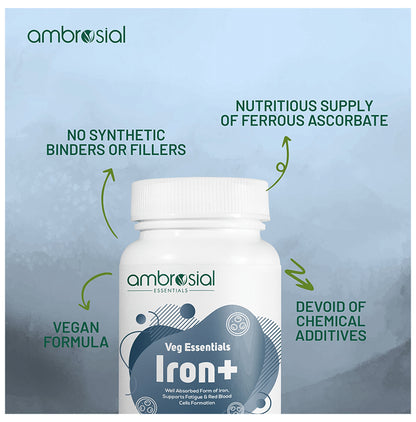 Ambrosial Veg Essentials Iron+ Veg Capsule