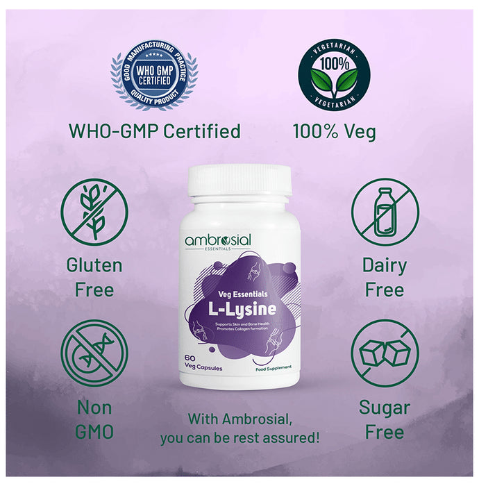 Ambrosial Veg Essentials L-Lysine Veg Capsule