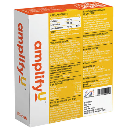 AmplifyU Energy + Immunity Sachet (8gm Each) Citrus