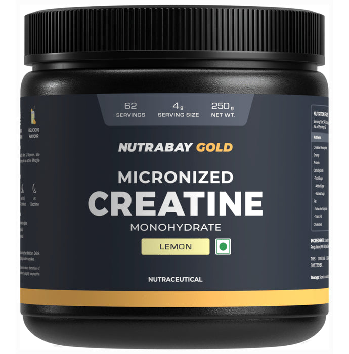 Nutrabay Gold Micronized Creatine Monohydrate Powder Lemon - Classic Derma
