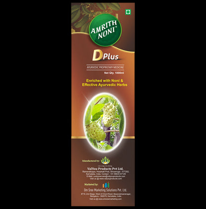 Amrith Noni D Plus Liquid | An Ayurvedic Human Clinical Trail tested formula| Helps to manage Blood Sugar Levels in Diabetes