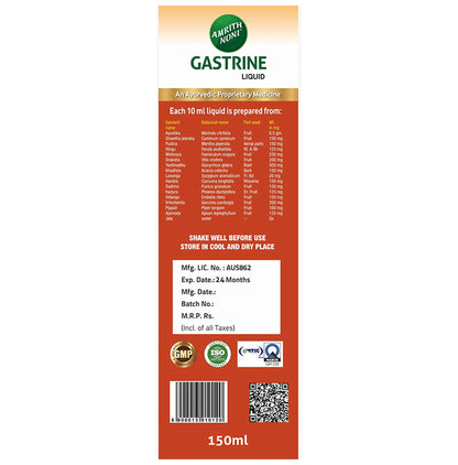 Amrith Noni Gastrine Liquid for Gastritis & Indigestion Relief | Sugar-Free