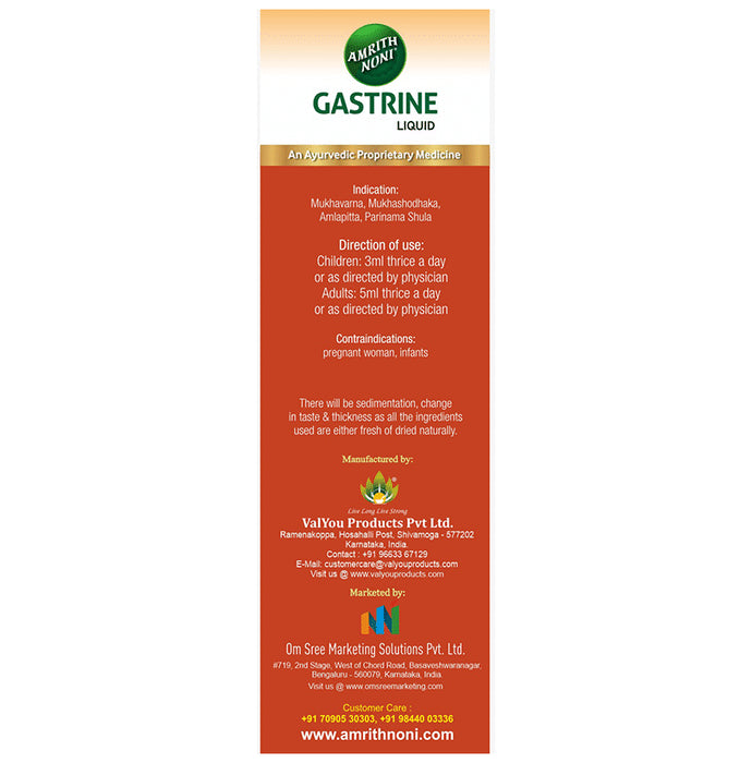 Amrith Noni Gastrine Liquid for Gastritis & Indigestion Relief | Sugar-Free