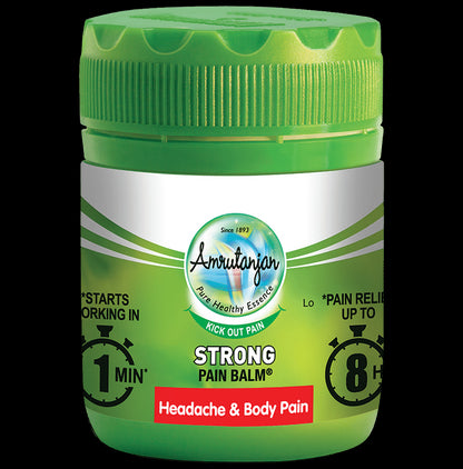 Amrutanjan Strong Pain Balm for Headache & Body Pain - Classic Derma