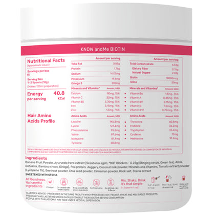 Andme Plant Based Biotin Powder Coconut Milk with Cinnamon
