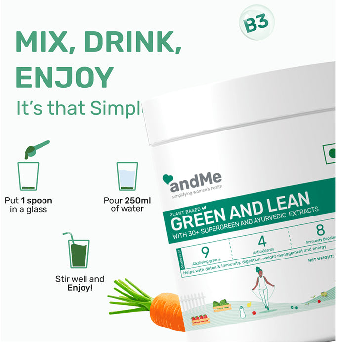 Andme Plant Based Green & Lean Powder (250gm Each)