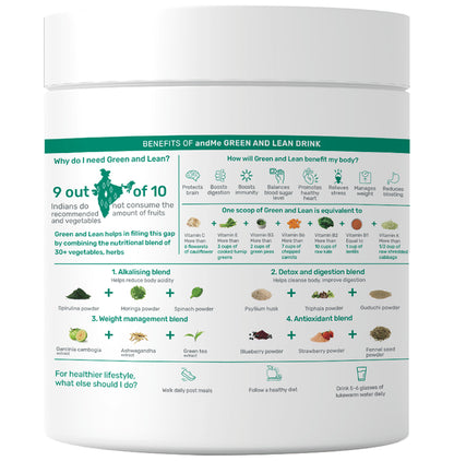 Andme Plant Based Green & Lean Powder (250gm Each)