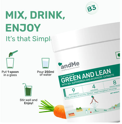 Andme Plant Based Green and Lean Powder (250gm Each)