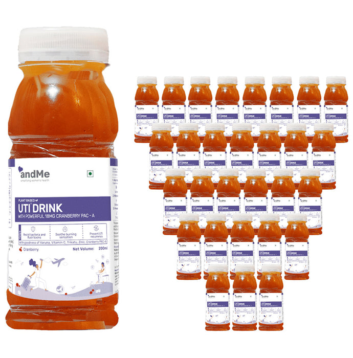 Andme Plant Based UTI Drink (200ml Each) Cranberry