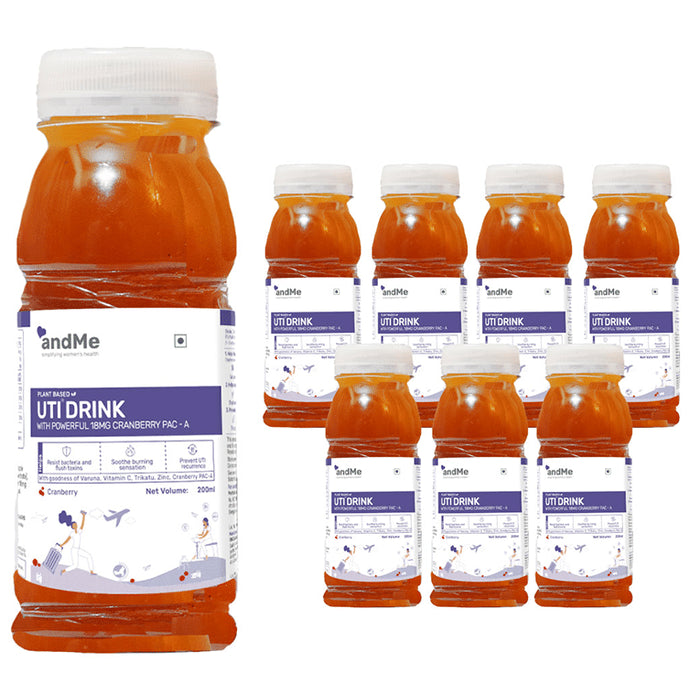 Andme Plant Based UTI Drink (200ml Each) Cranberry