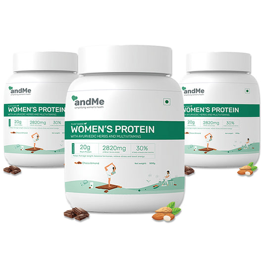 Andme Plant Based Women's Protein Powder (500gm Each) Choco Almond - Classic Derma