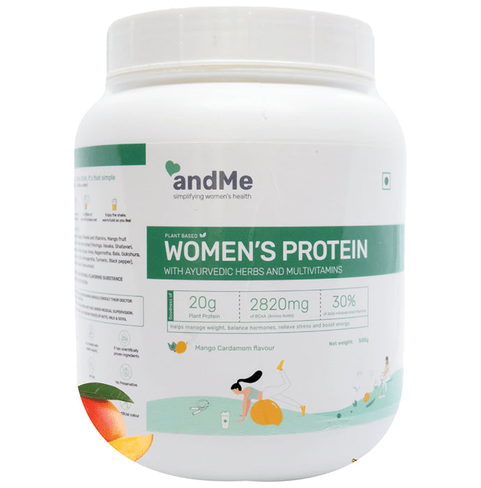 Andme Plant Based Women's Protein Powder Mango Cardamom - Classic Derma