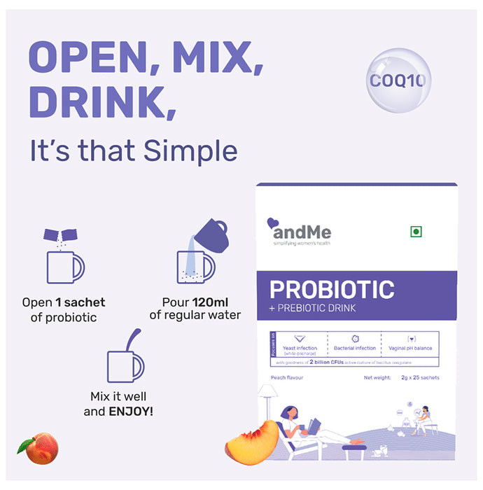 Andme Women Probiotic + Prebiotic Drink 2gm Sachet (25 Each)