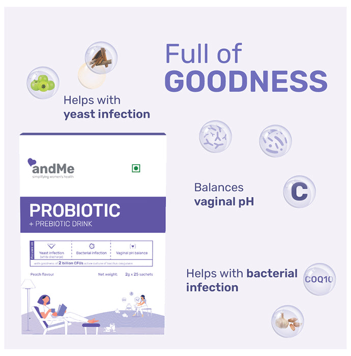 Andme Women Probiotic + Prebiotic Drink 2gm Sachet (25 Each)