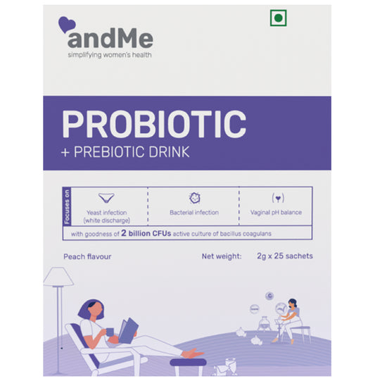 Andme Women Probiotic + Prebiotic Drink Sachet (2gm Each) Peach - Classic Derma