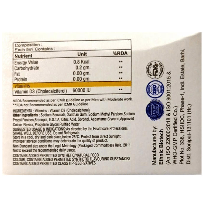 Androed-D3 Nano Shots (5ml Each) Orange Sugar Free