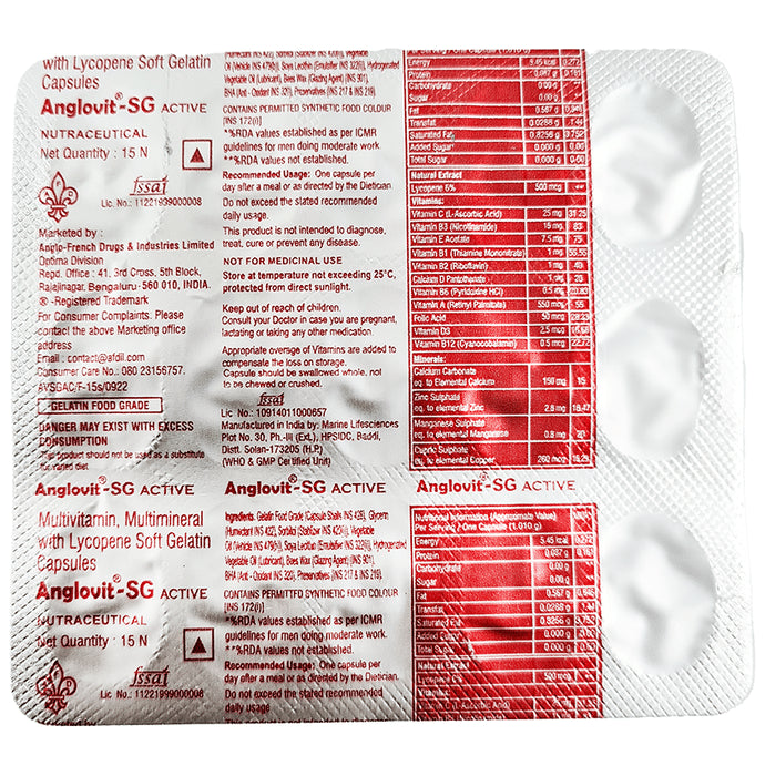 Anglovit Anglovit-SG Active Soft Gelatin Capsule