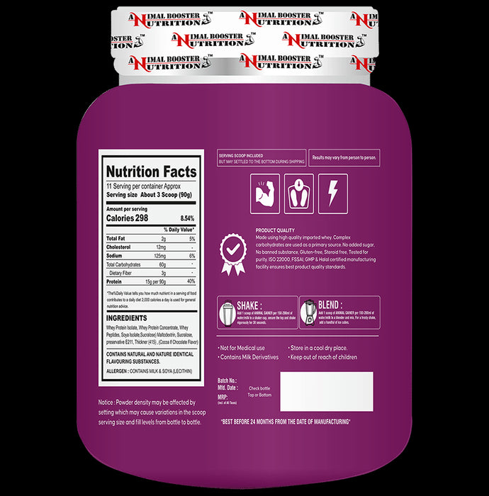 Animal Booster Nutrition Animal Gainer for Weight Growth Powder Chocolate