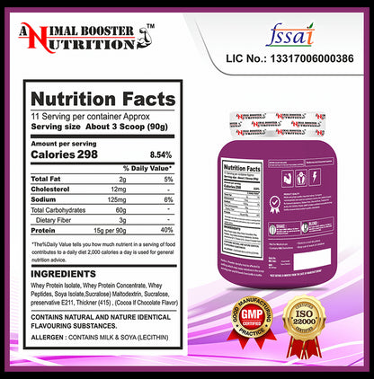 Animal Booster Nutrition Animal Gainer for Weight Growth Powder Chocolate