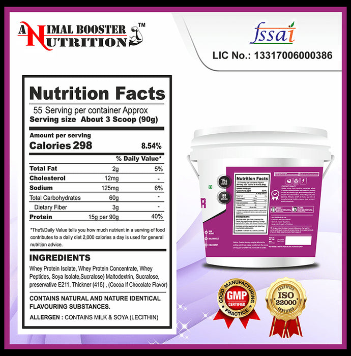 Animal Booster Nutrition Animal Gainer for Weight Growth Powder Chocolate