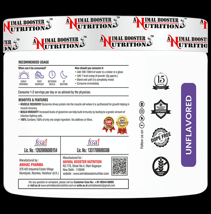 Animal Booster Nutrition Glutamine Powder Unflavored