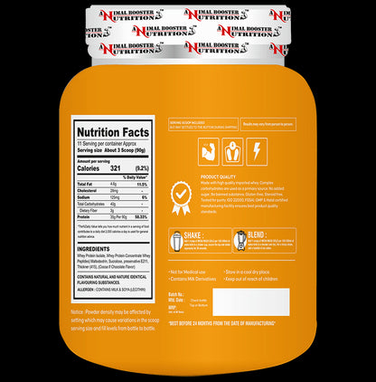 Animal Booster Nutrition Mega Mass Gold for Muscle Growth Powder Chocolate