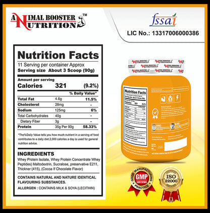 Animal Booster Nutrition Mega Mass Gold for Muscle Growth Powder Chocolate